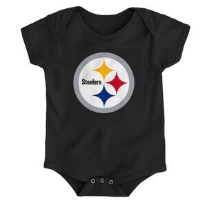 NFL - Pittsburgh Steelers Black Team Logo Onesie Bodysuit - 0-3 months